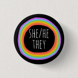 ER/SIE/SIE Pronouns farbenfroher Regenbogenkreis S Button