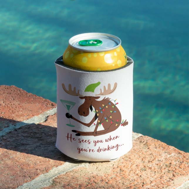 Er sieht dich beim Trinken der Weihnachtsmann Dosenkühler (In Situ Pool)