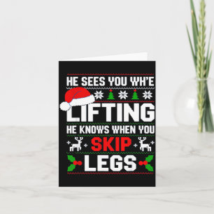 Er sieht dich Beine beim Skippen an Fitnessbegeist Karte