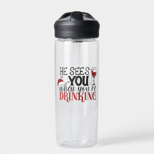 Er sieht dich, wenn du Weihnachten trinkst Trinkflasche