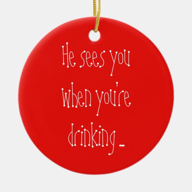 Er sieht Sie zu verzieren Keramikornament (Vorne)