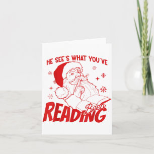 Er sieht, was du gelesen hast Weihnachten Buchlieb Karte