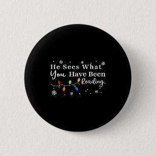 Er sieht, was du gelesen hast Weihnachtsbuch Button