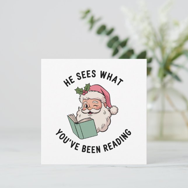 Er sieht, was Sie zu Weihnachten gelesen haben (Stehend Vorderseite)