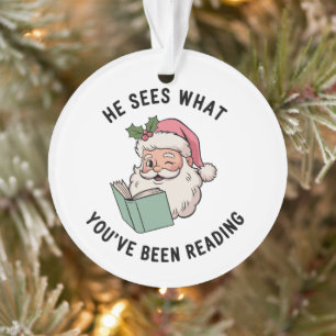 Er sieht, was Sie zu Weihnachten gelesen haben Ornament