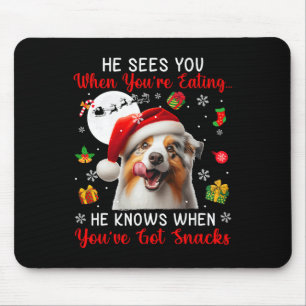 Er sieht, wenn man Weihnachten-Snacks isst Mousepad