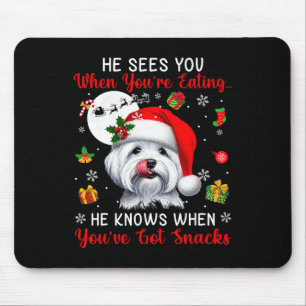 Er sieht, wenn Sie Snacks essen, Mas Maltese Own Mousepad
