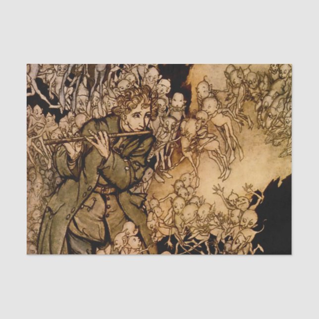 "Er spielte, bis Arthur Rackham das Zimmer füllte Seidenpapier (Vorderseite)