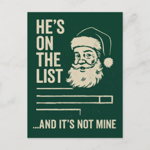 Er Steht Auf Der Liste Lustiges Weihnachten Postkarte
