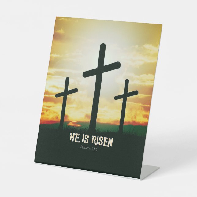 ER STEIGT - OSTERE ILLUSTRATION  SOCKELSCHILD (Vorderseite)
