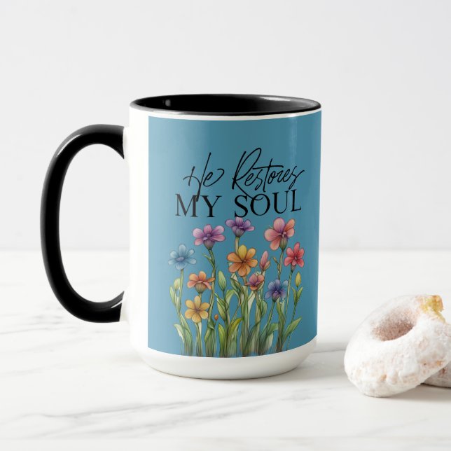 Er stellt meine Soul-Kaffee-Tasse wieder her Tasse (Mit Donut)