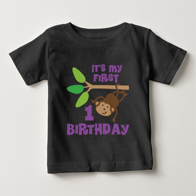 ęr T-shirt d'amant de singe d'anniversaire (Devant)