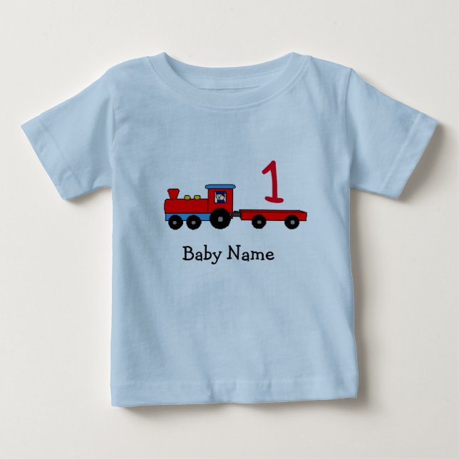 ęr T-shirt de train personnalisé par anniversaire (Devant)