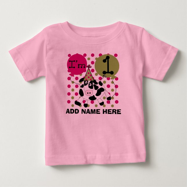 Ęr T-shirt personnalisé d'anniversaire de vache (Devant)