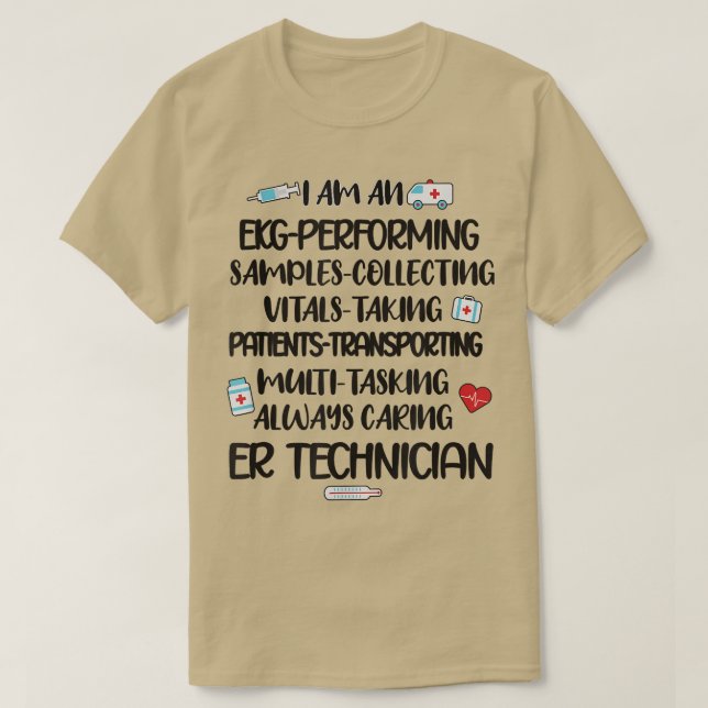 ER Techniker Bewertung Emergency Room Tech ERT T-Shirt (Design vorne)