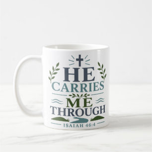 Er trägt mich durch das christliche Glaubenszitat Kaffeetasse