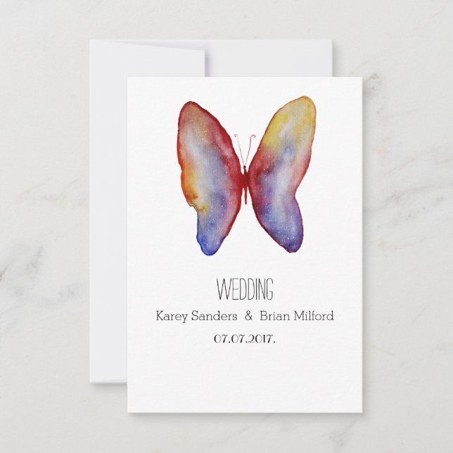 Er und ihre Hochzeitseinladung Butterfly Einladung (Vorderseite)