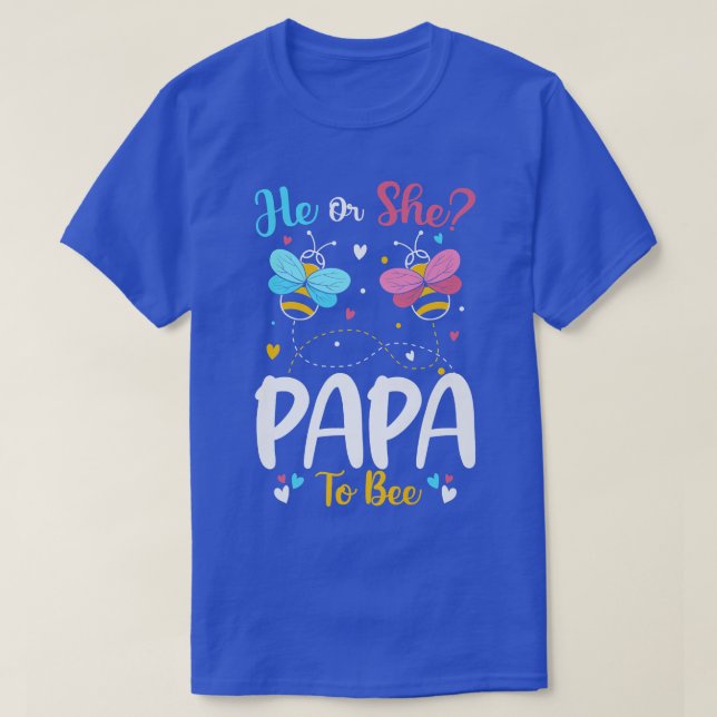 Er und sie Papa sollen die Genderoffenbarung bewah T-Shirt (Design vorne)