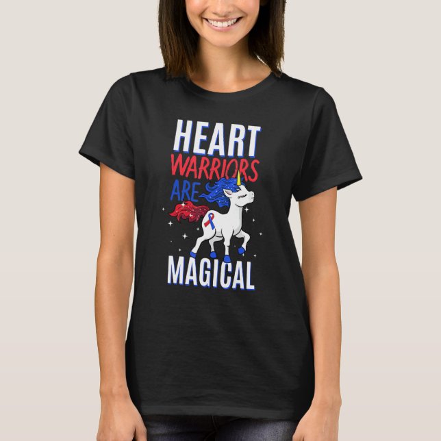 Er warriet magische Einhorn Rot und Blau Großer Sc T-Shirt (Vorderseite)
