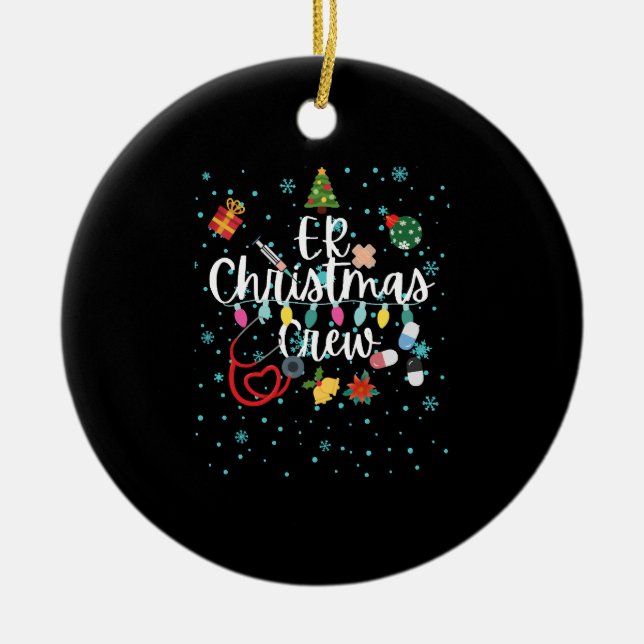 ER Weihnachtszeit-Crew, Krankenpflegerabteilung fü Keramik Ornament (Vorne)