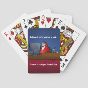 Er weiß, ob du brav warst Lustiger Weihnachtsmann Spielkarten