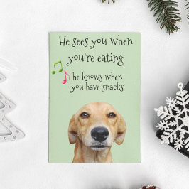 Er weiß, wann du Snacks hast, Weihnachten Karte