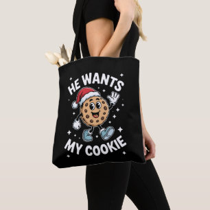 Er will meinen Weihnachts-Santa-Hut-Nachtisch Tasche