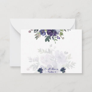 Er wird uns retten, lila Aquarell-Blumen-Notiz Mitteilungskarte