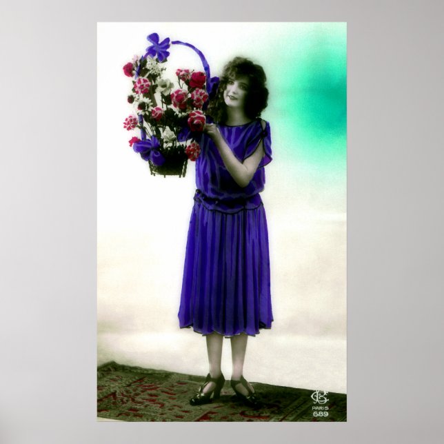 Era Glamour Gal aus den 1920er Jahren mit einem Ko Poster (Vorne)