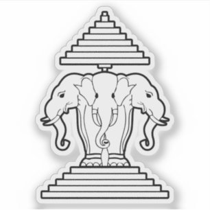 Erawan drei ging ElefantLao/Laos-Flagge voran Aufkleber