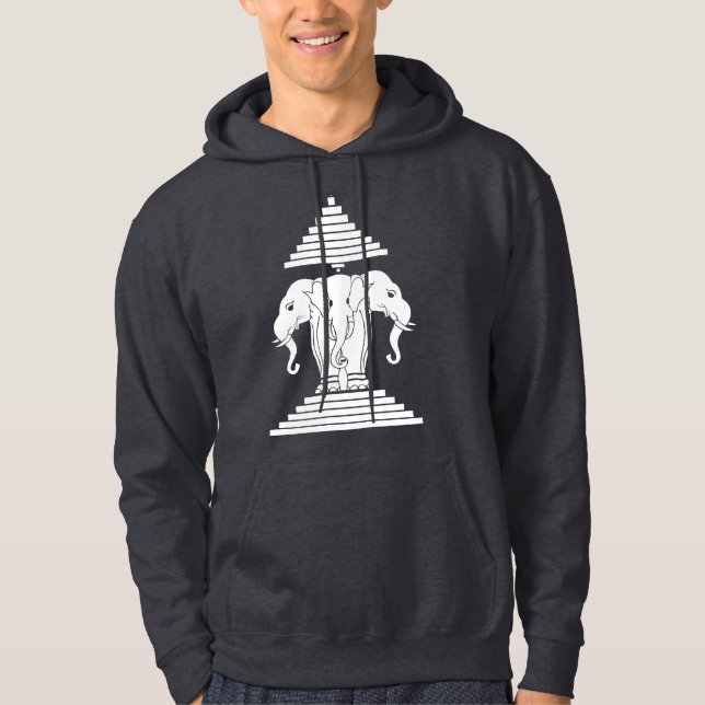 Erawan drei ging ElefantLao/Laos-Flagge voran Hoodie (Vorderseite)