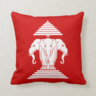 Erawan drei ging ElefantLao/Laos-Flagge voran Kissen