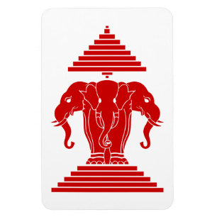 Erawan drei ging ElefantLao/Laos-Flagge voran Magnet