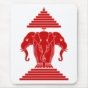 Erawan drei ging ElefantLao/Laos-Flagge voran Mousepad