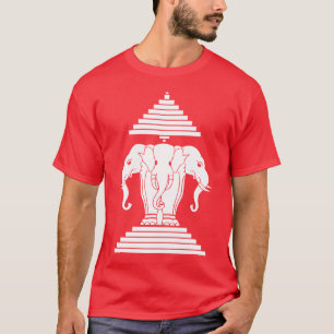 Erawan drei ging ElefantLao/Laos-Flagge voran T-Shirt