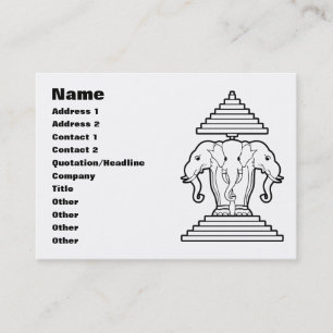 Erawan drei ging ElefantLao/Laos-Flagge voran Visitenkarte