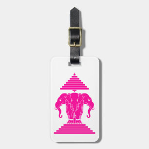 Erawan Pink Three Headed Elephant Lao / Laos Flag Gepäckanhänger