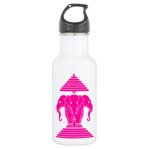 Erawan Pink Three Headed Elephant Lao / Laos Flag Trinkflasche