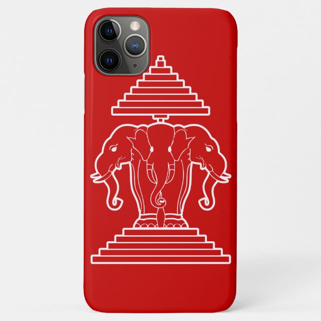 Erawan Three Headed Elephant Lao / Laos Flag Case-Mate iPhone Hülle (Rückseite)