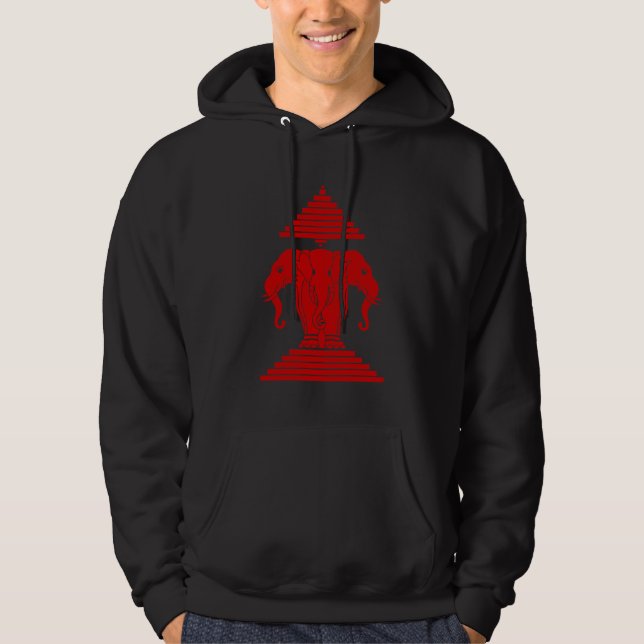 Erawan Three Headed Elephant Lao / Laos Flag Hoodie (Vorderseite)
