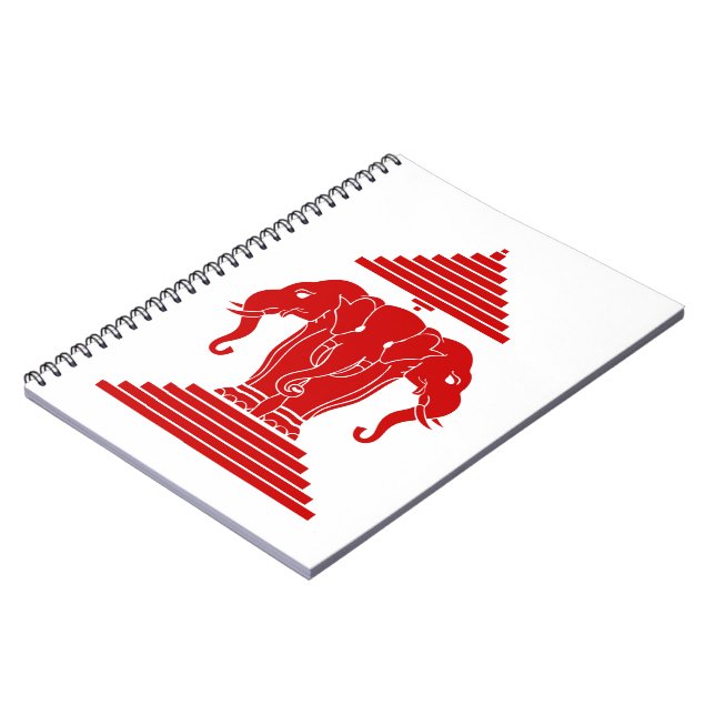 Erawan Three Headed Elephant Lao / Laos Flag Notizblock (Linke Seite)
