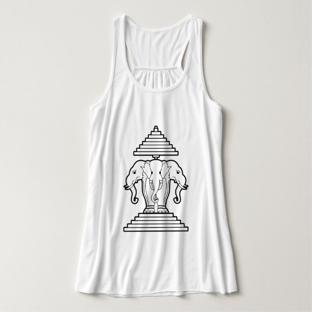 Erawan Three Headed Elephant Lao / Laos Flag Tank Top (Design Vorderseite)