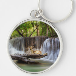 Erawan Wasserfall mit Hirsch Entspannen Schlüsselanhänger