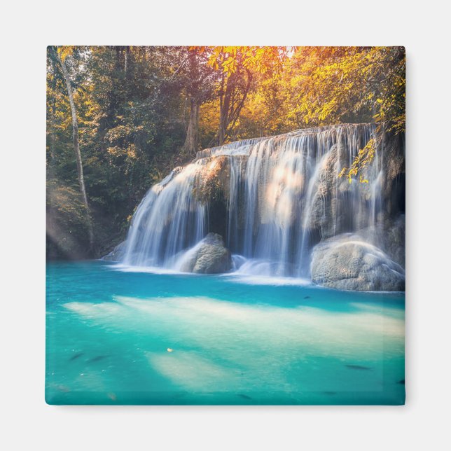 Erawan Waterfall in Kanjanaburi Province Thailand  Magnet (Vorne)