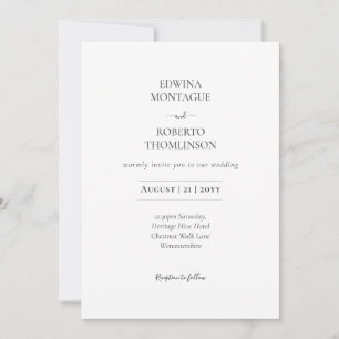 Erb-Minimal-Klassisch-Schwarz-Weiß-Hochzeit Einladung