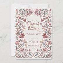 Erb-Victorian-Blumen-Terrakotta-Blau-Hochzeit