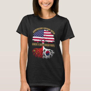 Erbe Amerikanisch mit chinesischen südkoreanischen T-Shirt