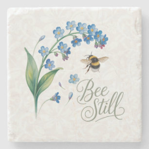 Erbe   Bee Still Botanische Marmor - Aquarell Steinuntersetzer