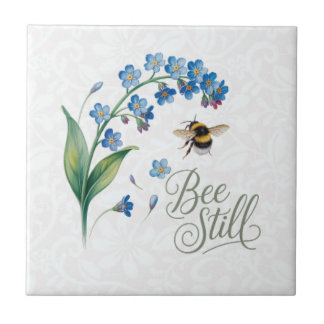 Erbe | Botanische Aquarell-Blumen von Bee Still Fliese
