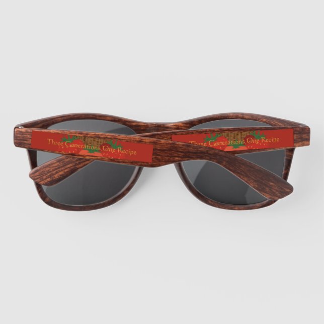 Erbe Rezept Sonnenbrille mit rustikaler Beerestrei (Rückseite)